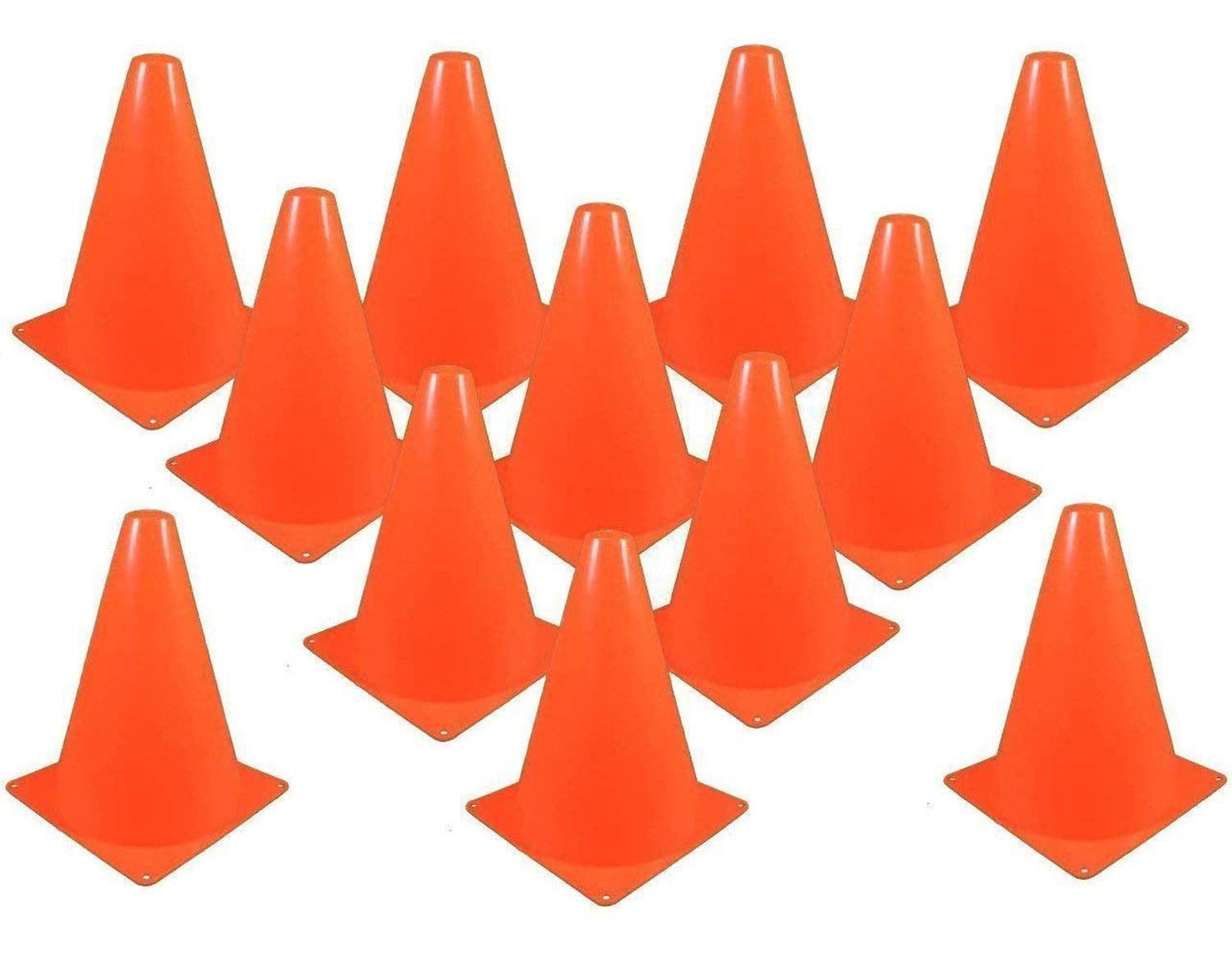 Traffic Cones Plastic 8 Inches Pack Of 12 Multipurpose Construction