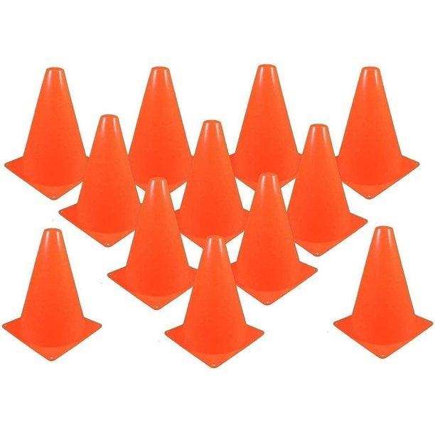 Traffic Cones Plastic 8 Inches Pack Of 12 Multipurpose Construction