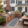 thumbnail image 4 of Safavieh Courtyard Amber Geometric Indoor/Outdoor Runner Rug, Blue/Beige, 2'3" x 12', 4 of 12