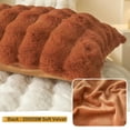 thumbnail image 5 of LIFEREVO Fluffy Faux Rabbit Fur Body Pillow Cover, Cozy Bubble Shaggy Plush Bed Body Pillowcase with Zipper Closure, Long 20"x54" Fuzzy Furry Pillow Case for Bedroom Home Decoration, Burnt Orange, 5 of 7