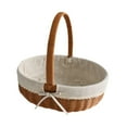 thumbnail image 2 of Cesta de picnic de ratán de imitación, cesta de picnic, cesta de almacenamiento portátil decorativa, cesta de frutas para frutas, bocadillos, parque y Estilo C, 2 of 8