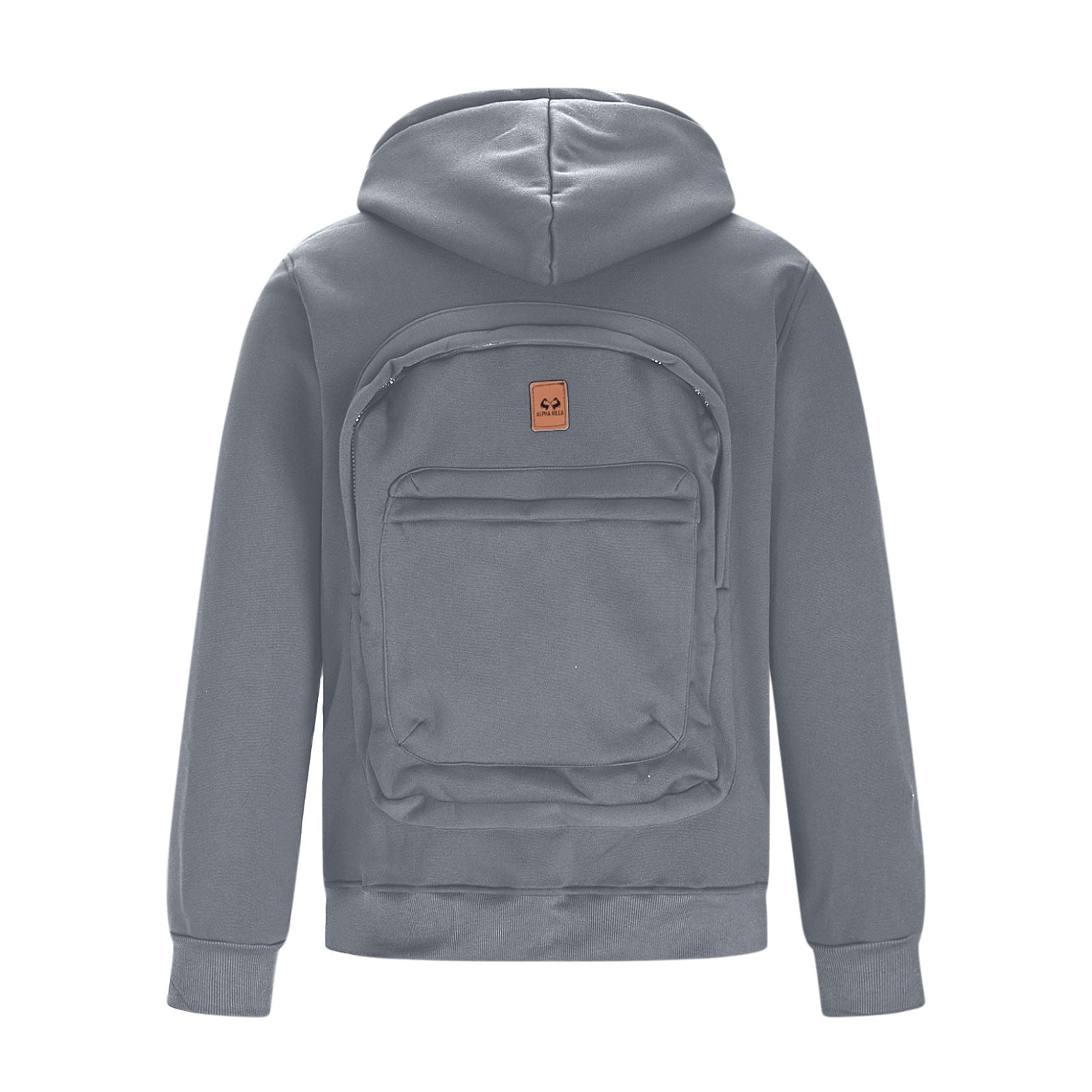 qolati Mens Travel Hoodies with Backpack Creative Travel Hoodie Jackets Zip Up Hooded Sweatshirt Christmas Day Long Sleeve Outerwear with Pockets