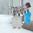thumbnail image 4 of Meitianfacai Clothes Drying Rack with Suction Cup Wall Mounted Clothes Hanger Rack with 9 Clips Foldable Drying Rack Lingerie Baby Towels Sock Drying Rack Suitable for Smooth Walls Gray, 4 of 5