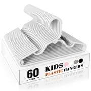 ACSTEP Baby Hangers 60 Pack, 11 Inch Kids Plastic Hangers, Non-Slip Clothes Hangers for Nursery Closet Pants Shirts Outfit Onesie, White