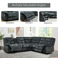 thumbnail image 2 of Bonzy Home Complete Living Room Furniture Set Reclining Chair Sofa with Center Console, Hidden Storage & Cup Holders 5‑Seat Couch for Living Room & Meeting Room Gray, 2 of 7