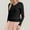 Black, variant on Long Sleeve Shirts For Women V Neck Casual Spring Tops Ribbed Knit Slim Fit Lightweight Pullover Sweaters Oversized Sweaters For Women Black XXL