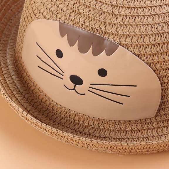 FOMIYES Lightweight Khaki Straw Beach Hat with Wide Brim, Breathable Sun Hat for Outdoor Activities