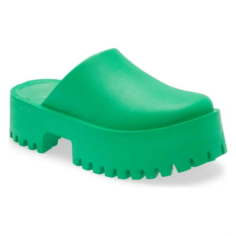 Jeffrey Campbell Clogge Green Fashion Slip On Slide Chunky