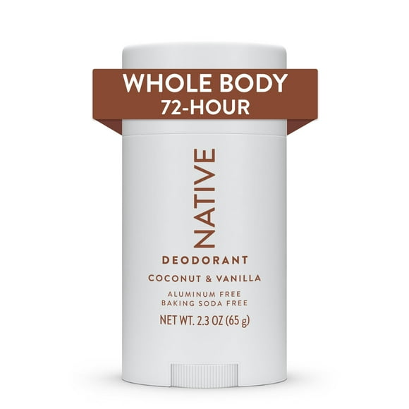 Native Whole Body Deodorant Stick Contains Naturally Derived Ingredients Deodorant for Men and Women | 72 Hour Odor Protection Aluminum Free with Coconut Oil and Shea Butter | Coconut & Vanilla
