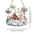 thumbnail image 3 of Nkmbld Christmas Tree Ornaments Home Decor Acrylic Snowhouse Chain Pendant for Balcony Tree Walls Windows Doors Home Party Garden, 3 of 8