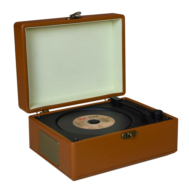 yeacher Lecteur CD Bluetooth Vintage avec Prise en Charge USB, Lecteur de Disques Rétro, Brun, Cadeau Idéal pour Couples, Design Compact avec Télécommande
