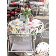 thumbnail image 5 of Outdoor Tablecloth with Umbrella Hole for Patio/Picnic/Party/Camping, Pink Spring Floral Waterproof Table Cloth Round Cover Washable, Butterfly Elegant Pastoral (Dia 54"), 5 of 9