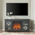 thumbnail image 2 of Evelyn&Zoe Colton Rectangular TV Stand with Log Fireplace for TV's up to 55" in Charcoal Gray, 2 of 13