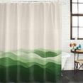 thumbnail image 3 of Green Beige Ombre Waterproof Fabric Shower Curtain,Minimalist Ocean Waves Linen Waterproof Fabric Shower Curtain for Bathroom Curtains Bathtubs Hotel Shower Curtains with 12 Hooks Standard 60x72, 3 of 8