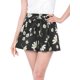 thumbnail image 3 of Pantalones cortos de verano de playa con cintura alta con lazo elástico estampado para mujer Negro M, 3 of 6