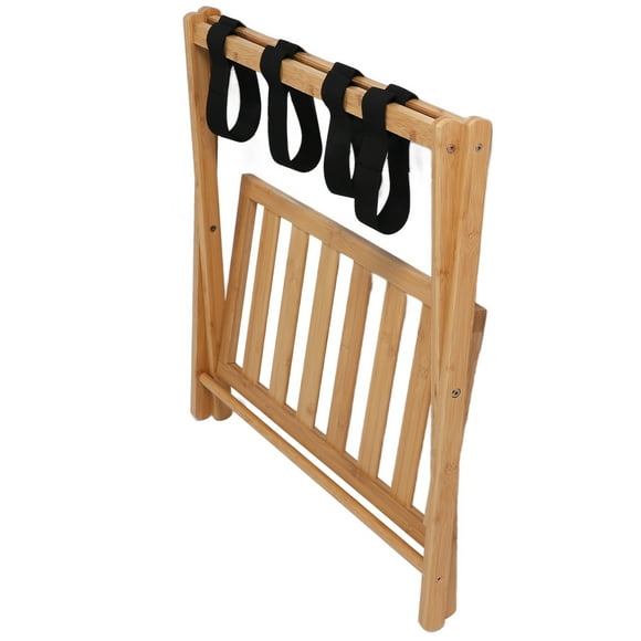 Foldable Folding Luggage Rack Wooden Luggage Rack Quick Assembly Luggage Stand With Bottom Storage