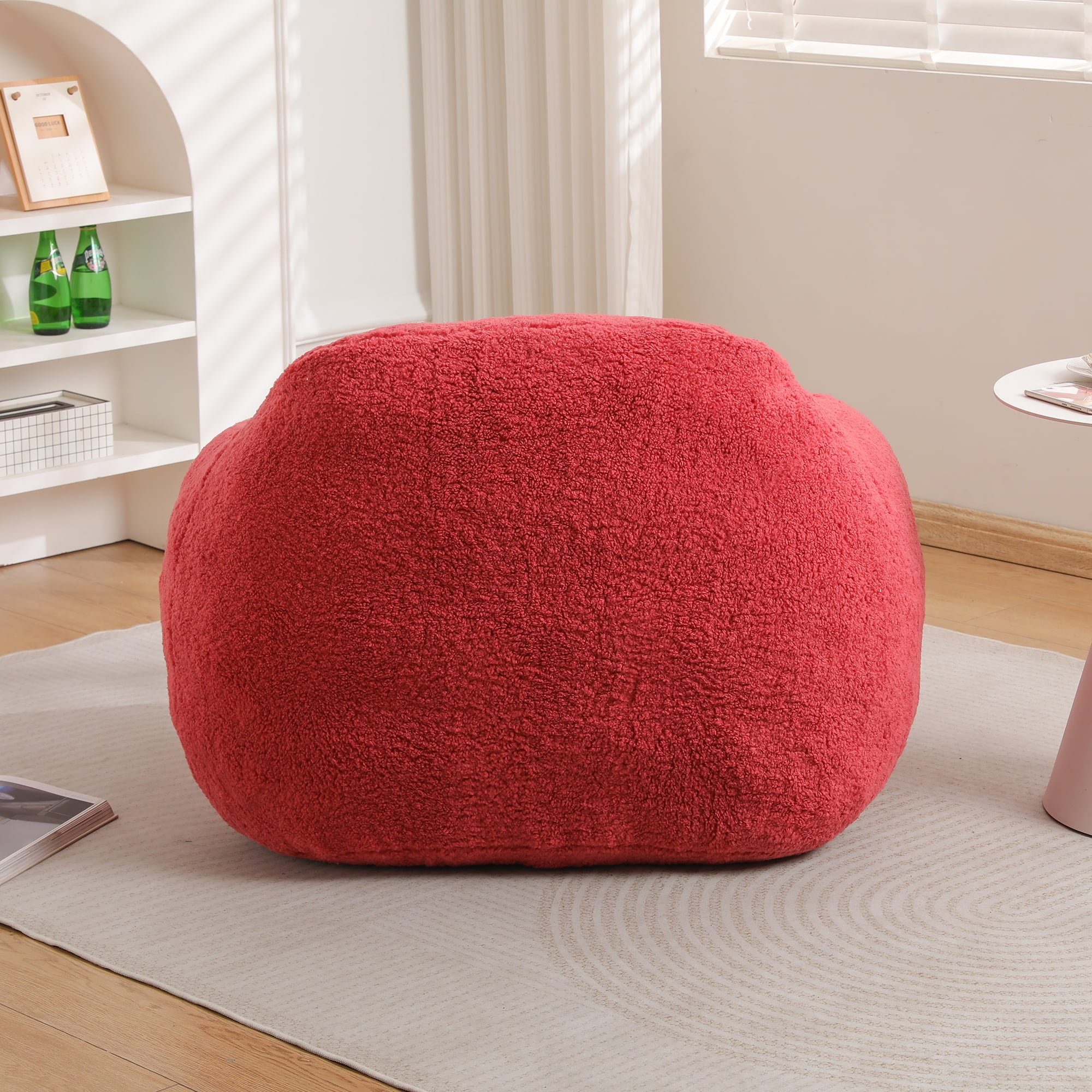 Jopath Bean Bag Chair, Bean Bag Sofa for Adults Comfy Beanbag Giant Bean Bag Couch with Armrest Large for Gaming Reading Living Room Bedroom Apartment Rose Red