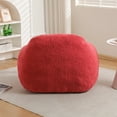 thumbnail image 4 of Bean Bag Chair, Comfy Bean Bag Sofa for Adults, Stuffed Floor Sofa with Supportive Backrest & Armrests, Modern Faux Fur Accent Chair for Living Room & Bedroom, Rose Red, 4 of 12