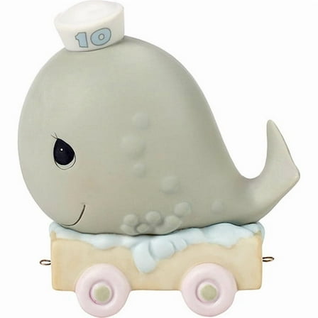 Precious Moments Birthday Train, Age 10, May Your Birthday Be Mammoth, Bisque Porcelain Figurine, 1 Each