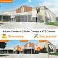 thumbnail image 6 of PTZ Camera, 6K HD IP Camera 16MP 10X Hybrid Zoom Auto Tracking PTZ Camera Outdoor Four Lens Three Screen Security Cam 4K Surveillance
--------
,Long Lasting, 6 of 7