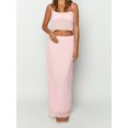 thumbnail image 6 of LMLYSoH Women’s Two Piece Summer Outfits Sleeveless Ruffle Hem Cami Tops and Long Skirt Set Beachwear, 6 of 9