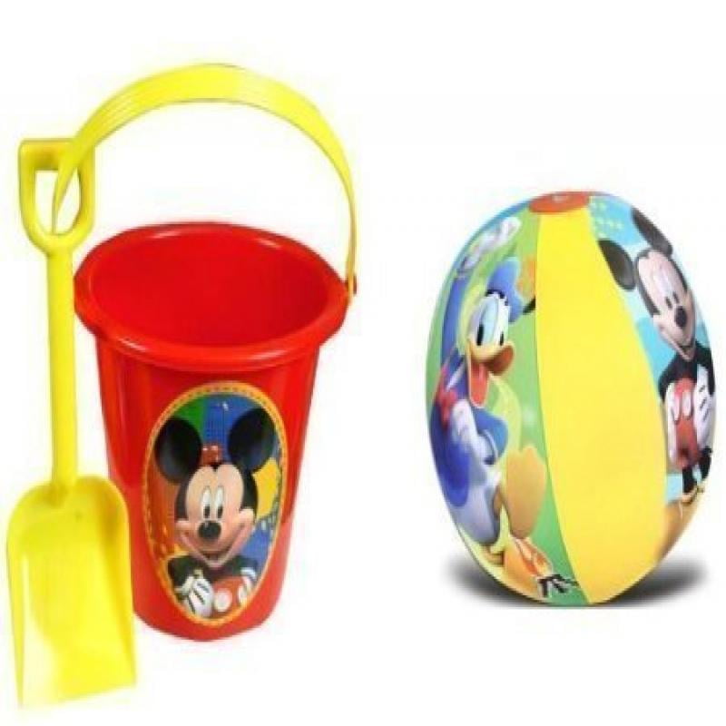 Mickey Mouse Sand Bucket and Shovel + Beach Ball Set