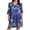 Evening Blue Vines, variant on Ekouaer Zipper Robes for Women 3/4 Sleeves Housecoat Soft Nightgowns Sleepwear Mumu House Dresses with Pockets S-XXL