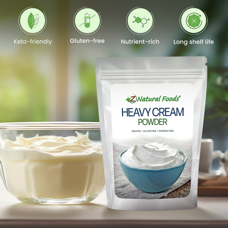 Heavy Cream Powder for Coffee & Heavy Whipping Cream (12oz) - Kate  Naturals. Powdered Cream for Sour Cream, Butter, Clotted and Whipped Cream.  Instant