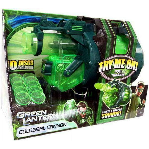 Green Lantern Colossal Cannon Blaster - Includes 10 Discs - Chamber Spins