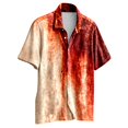 thumbnail image 1 of Wyzesi Chemise Rouge Habillée pour Hommes Printemps Simple Décontractée Col à Revers Imprimé Complet Plage Manches Courtes Vacances Extérieur Chemise Habillée Chemises pour Hommes Manches Courtes avec Poche, 1 of 5
