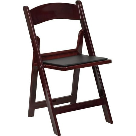 Lawn Chairs Made In Usa HERCULES Series 1000 lb. Capacity Red Mahogany Resin Folding Chair with Black Vinyl Padded Seat, Resin Folding Chair By Flash Furniture from USA ()