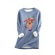 thumbnail image 1 of Sudadera de lana gruesa a la moda con estampado navideño para mujer, ropa interior cálida de terciopelo con cuello redondo Pompotops gfhjh11093, 1 of 5