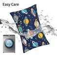 thumbnail image 6 of Goofa Planets and Stars Print Plush Throw Pillow Case, Soft Velvet with Hidden Zipper, Decorative Cushion Cover for Sofa, Bed, Car, and Home Décor-16"x24", 6 of 6