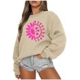 thumbnail image 2 of Jienlioq Hauts de Sortie pour Femmes Mode Femmes Col Rond Manches Longues Imprimé Chandail en Molleton Ample Blouse Hauts Offres Cyberlundi, 2 of 5