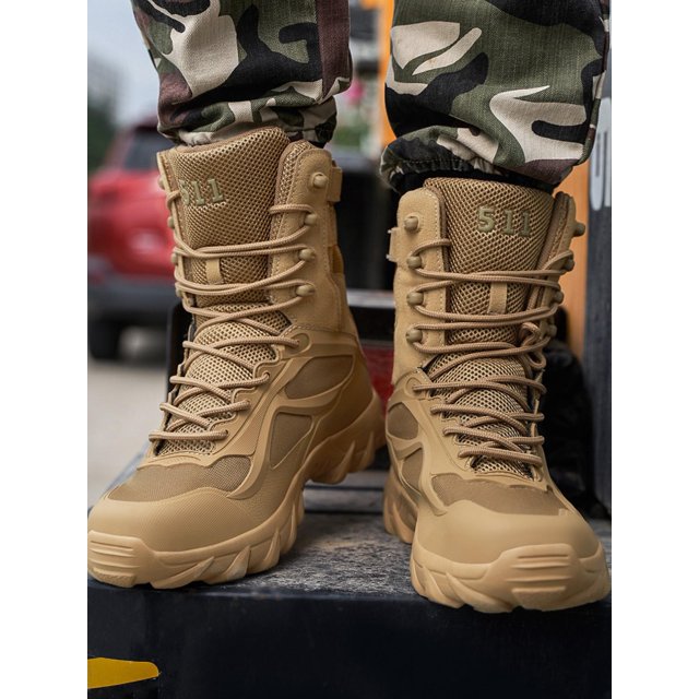 1pair Men's Outdoor Hiking Boots, Water Resistant, Perfect For Trail Trekking And Training