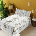 thumbnail image 4 of Ambesonne Astrology Fitted & Top Sheet Set with Shams, Classic Zodiac Chart, White Sepia, 4 of 8