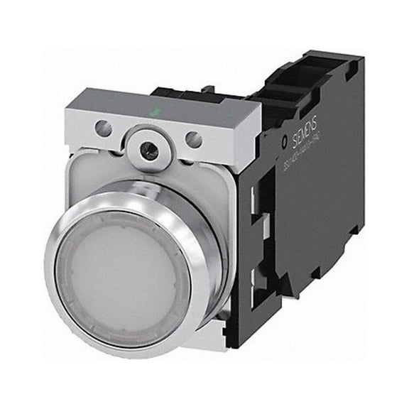 Siemens Illuminated Push Button,White,22mm,LED 3SU1153-0AB60-1FA0
