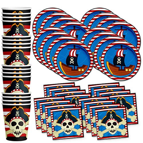 Pirate Ship Birthday Party Supplies Set Plates Napkins Cups Tableware