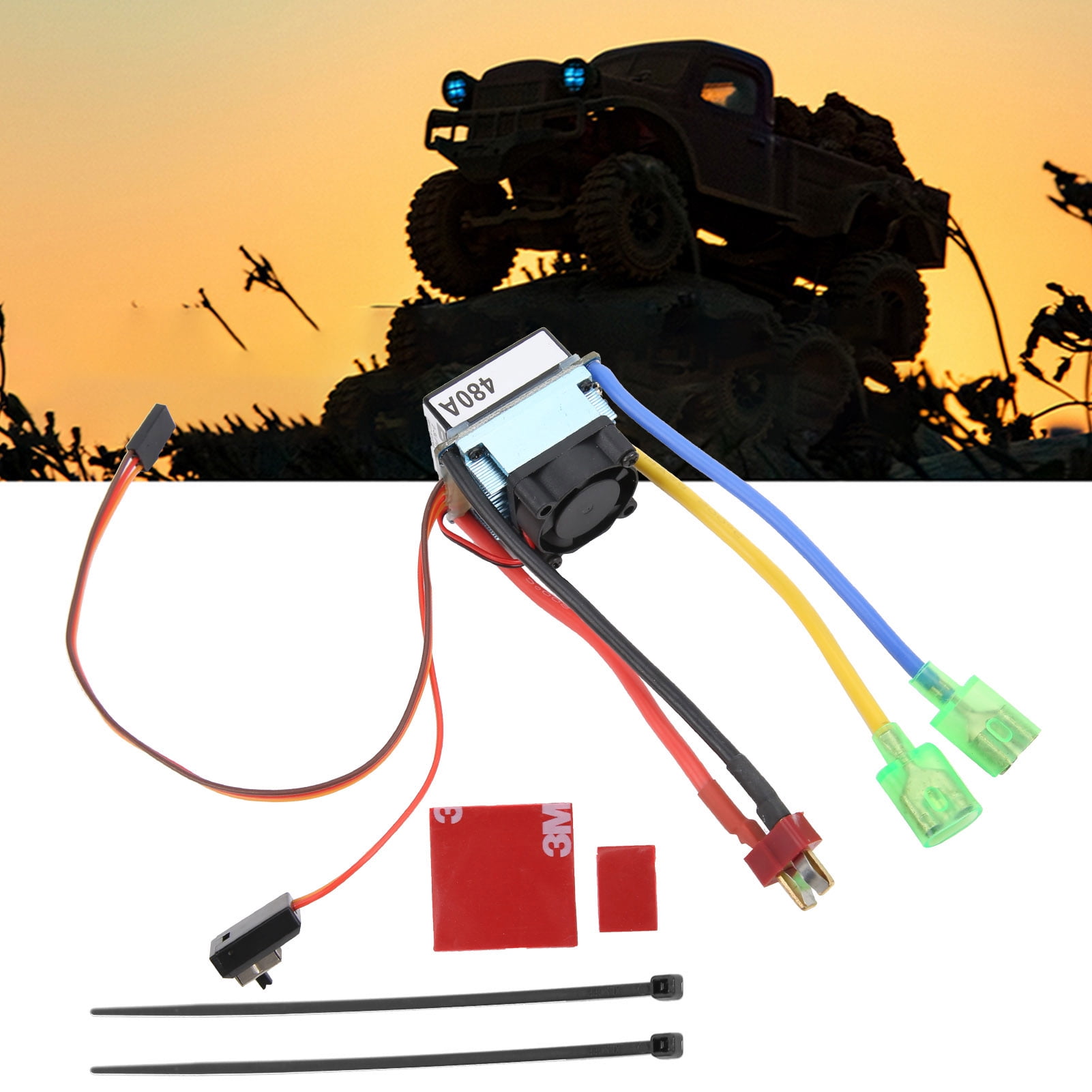 INJORA Regolatore Di Velocità 480A Impermeabile Brushed ESC Con BEC 6V/3A Per RC Crawler 1:10 - 5