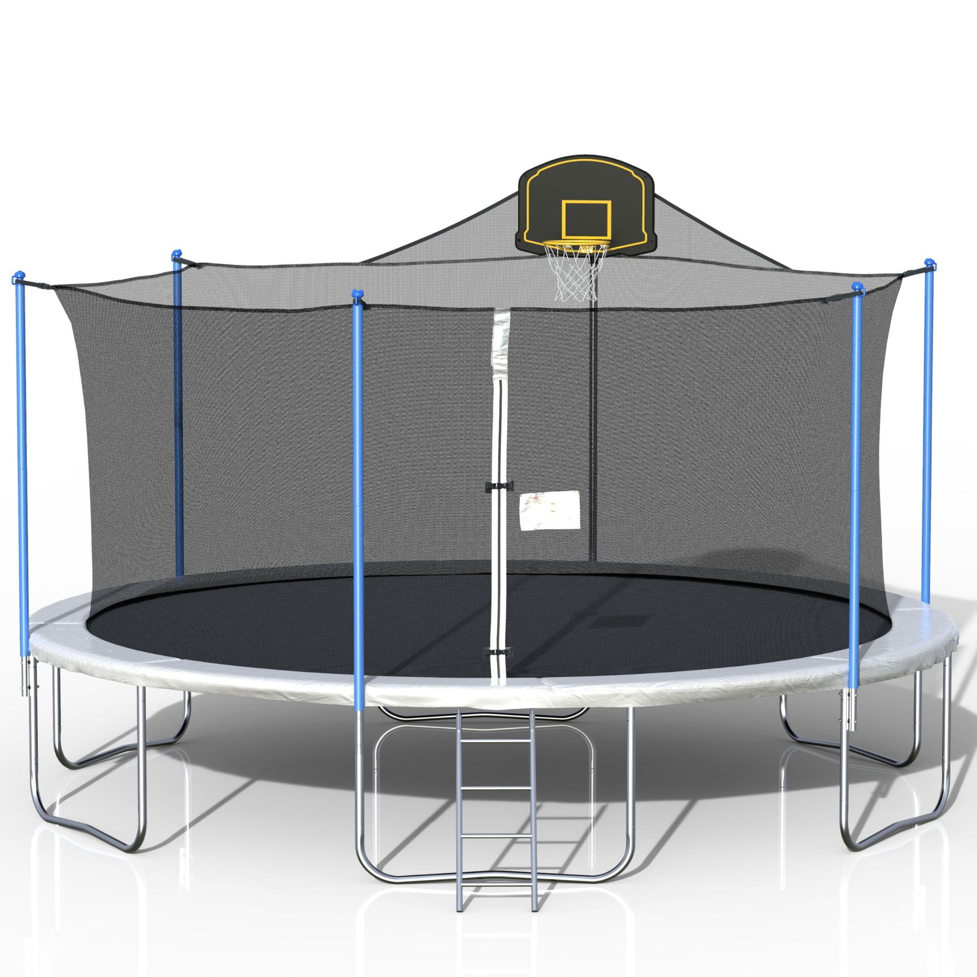 16ft 330lbs Load Recreational Trampolines With Ladder Enclosure Net And