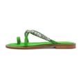 thumbnail image 2 of XYD Women Stylish Open Split Toe Crossed Strap Sandals Crystal Studded Flats Comfortable Beach Daily Shoes Size 10 Green, 2 of 4