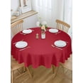 thumbnail image 5 of Red Round Tablecloth 60 inches Solid Color Waterproof Oil-Proof Table Cloth Round Table Cover for Holiday Party Picnic Dinner Decor Indoor and Outdoor Use, 5 of 9