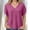 A293 Purple, variant on Blouse for Women V Neck Short Sleeve Casual Loose Fit Rolled Cuffs Lightweight Breathable Textured Fabric Summer Fashion Basic Streetwear Top