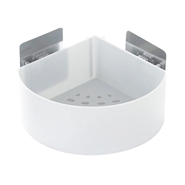 White Heavy-Duty Corner Shower Shelf With Rustproof Design Plastic Bathroom Storage Solution For Shampoo Razors Bath Accessories #mCgCF