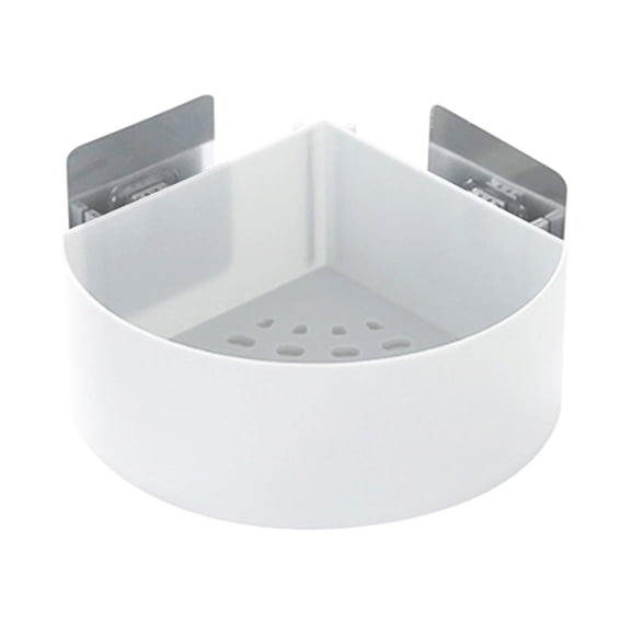 Leodye 1-Pack Corner Shower Caddy Shower Shelf CornerBathroom Shelf No Punch Bathroom Shower Hanging Shelf Shampoo Hanging Basket Shower Toilet Storage-5.7x5.7x2.55in