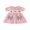 Pink, variant on BemeyourBBs Toddler Baby Girl Summer Plaid Gingham Smocked Dress Baby Girls Football Dress Outfit Soccer Bow Embroidery Doll Collar Puff Short Sleeve Casual A Line Dress