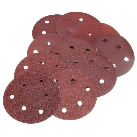 50 discos de lija con 6 agujeros y 5 pulgadas de gancho y bucle, almohadillas de lijado de grano surtido 40/60/80/100/120/180/240/320/400/800 para lijadora orbital Bosch PEX.