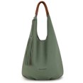 thumbnail image 3 of Montana West Slouchy Hobo Bags for Women 2PCS Tassels Handbags Shoulder Bag Set with Comestic Bag, Green, 3 of 7