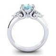 thumbnail image 4 of Diamond-Capitals 2.50 Carat Round Cut Aquamarine Gemstone Natural Diamond Fine Engagement Ring for Girls 14K White Gold Size 6, 4 of 8