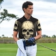 thumbnail image 3 of Hirioo Gothic Winged Skull for Men’s Polo Shirts Quick Dry Short Sleeve Golf T Shirt Performance Moisture Wicking Casual Workout,Sizes S-4XL-Large, 3 of 6